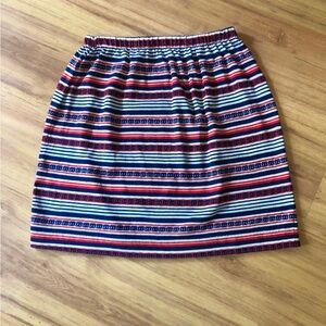 Vintage 1960s 1970s Patriotic Peace Sign Striped Micro Mini Skirt size Medium
